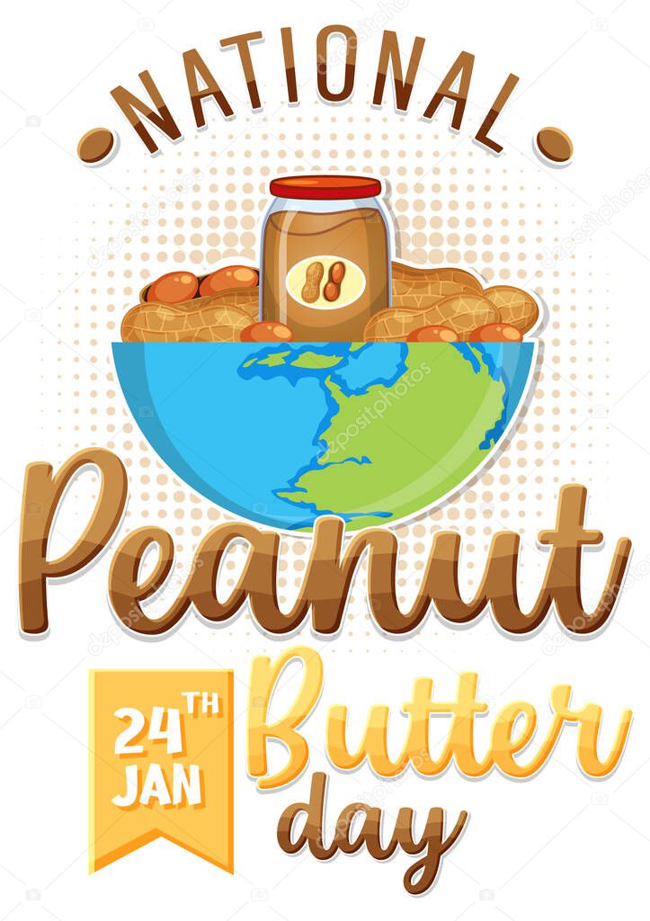 National Peanut Butter Day Banner Design illustration