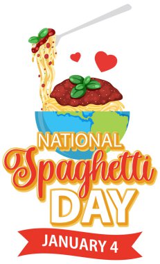Ulusal Spagetti Günü Bayrak Tasarımı Çizimi