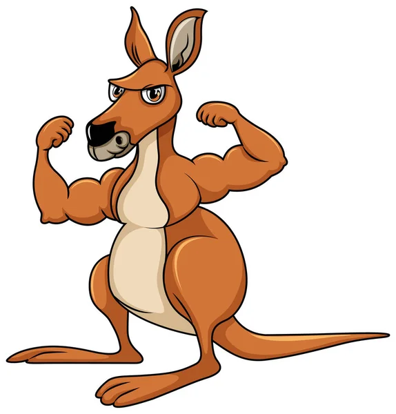 Muscular Kangaroo Cartoon Character Illustration — Archivo Imágenes Vectoriales