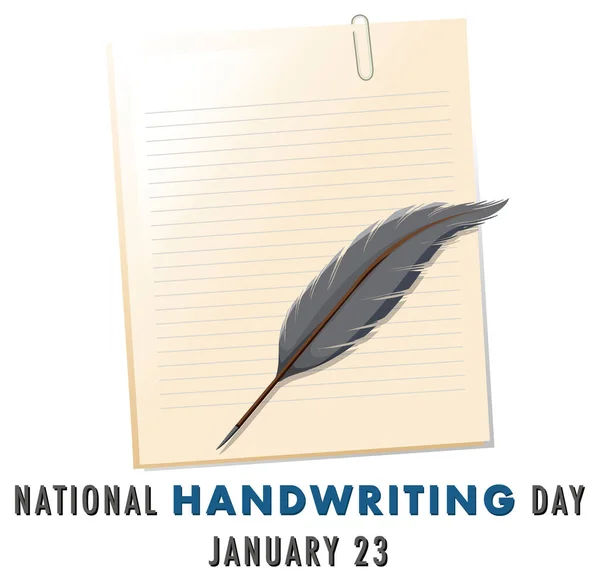 National Handwriting Day Banner Design Illustration — Stock Vector