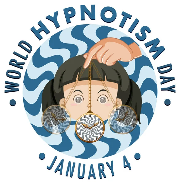 Světový Den Hypnózy Lednová Ikona Ilustrace — Stockový vektor