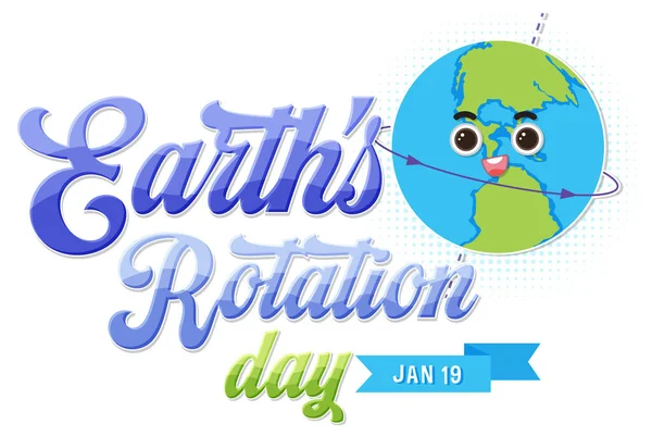 Gelukkige Aardes Rotatie Dag Banner Ontwerp Illustratie — Stockvector