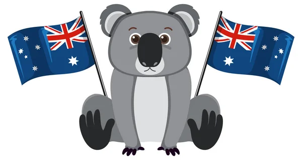 Koala Australië Dag Vector Concept Illustratie — Stockvector