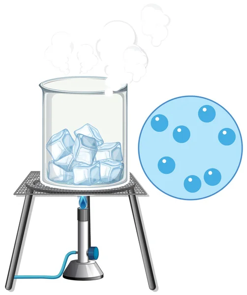 Dry Ice Science Experiment Illustration — Stock Vector
