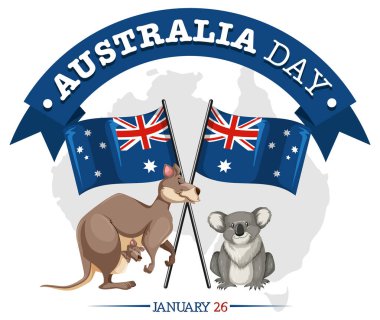 Mutlu Avustralya Bayrak Tasarımı İllüstrasyonu