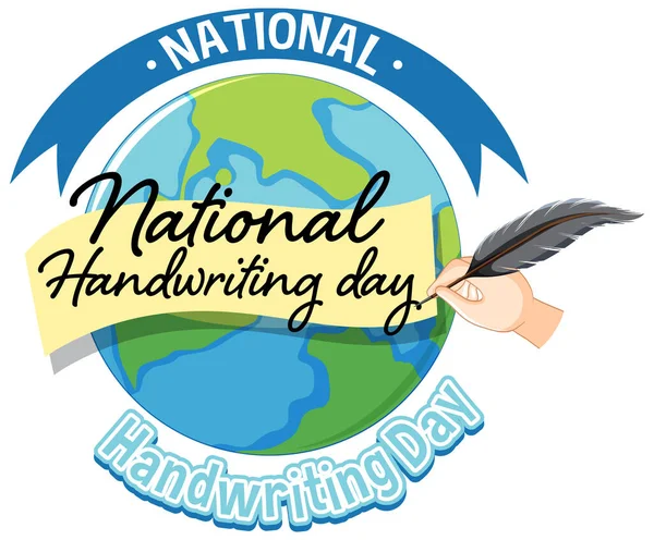 stock vector National Handwriting Day Logo Banner illustration