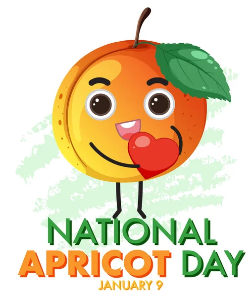 National Apricot Day Poster Design Illustration — Stock Vector