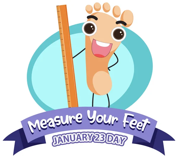 Measure Your Feet Day Banner Design Illustration — Stock Vector