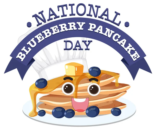 National Blueberry Pancakes Day Banner Illustration — Stockvektor