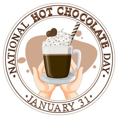 National Hot Chocolate Day Banner Design illustration clipart