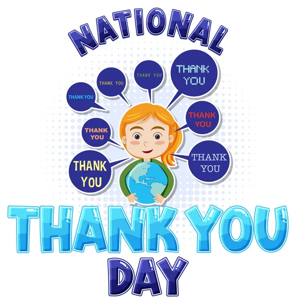 Happy National Thank You Day Banner Illustration — Stockový vektor