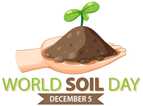 World Soil Day Text Banner Poster Design Illustration — Stock Vector
