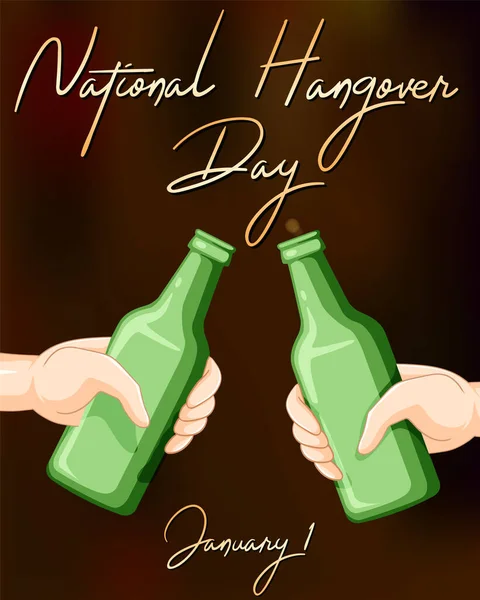 Ilustrasi Desain Banner Hari Hangover Nasional - Stok Vektor