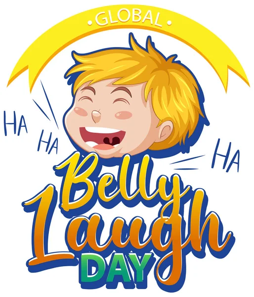 Global Belly Laugh Day Banner Design Illustration — Stock Vector
