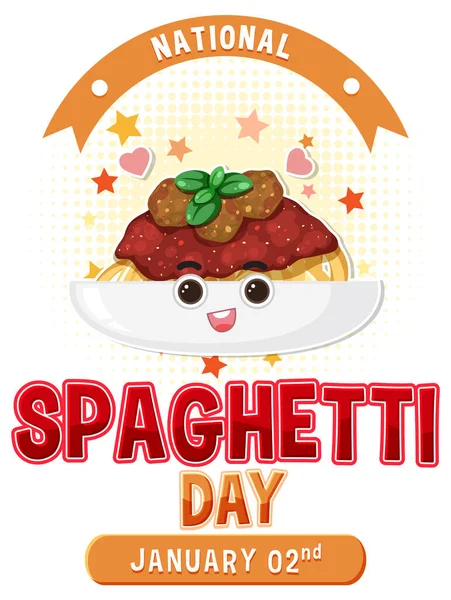 National Spaghetti Day Banner Design Illustration — Stock Vector