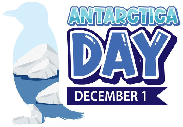 Κείμενο Ημέρας Της Ανταρκτικής Απεικόνιση — Διανυσματικό Αρχείο