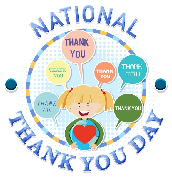 Happy National Thank You Day Banner Illustration — Stockový vektor