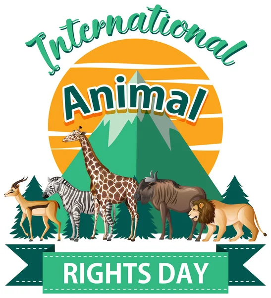 Uluslararası Hayvan Hakları Günü Afişi — Stok Vektör