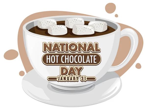 Národní Hot Chocolate Day Banner Design Ilustrace — Stockový vektor