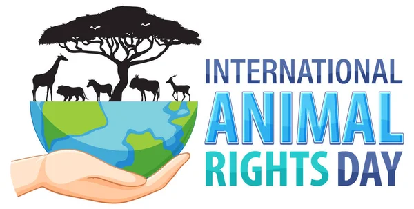 Banner Mezinárodního Dne Práv Zvířat — Stockový vektor