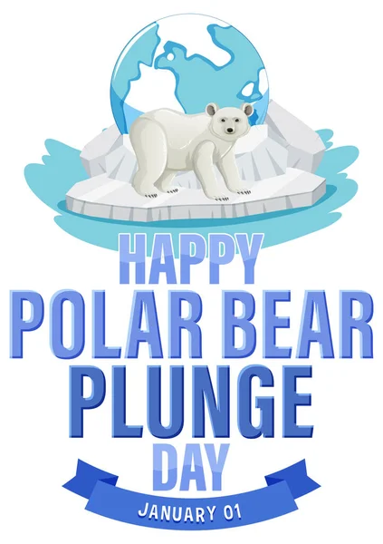Polar Bear Plunge Day Banner Design Illustration — Stock Vector