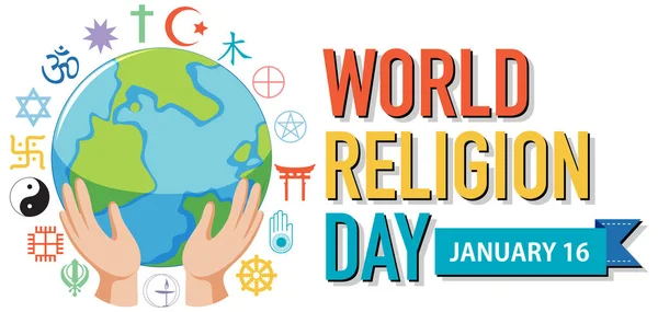 stock vector World religion day banner design illustration