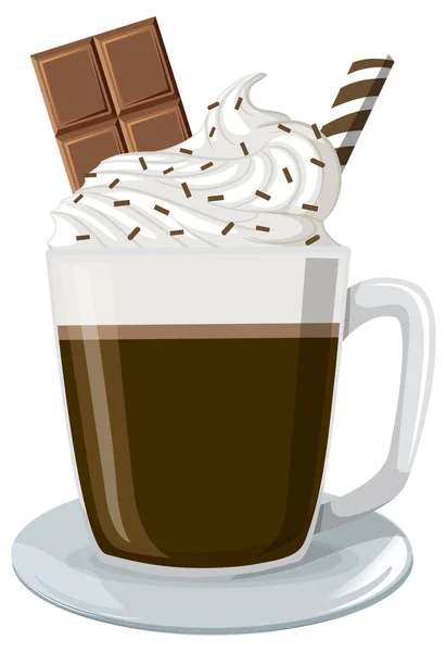 Hot Chocolate Whipped Cream Illustration — Stock Vector