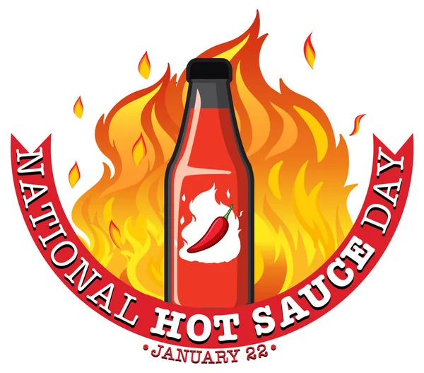 National Hot Sauce Day Banner Illustration — Stock Vector