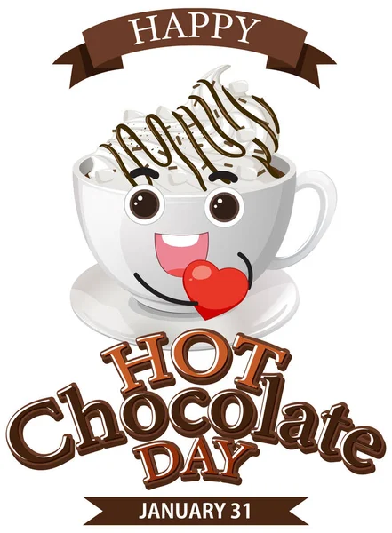 Hot Chocolate Day Banner Design Illustration — Stock vektor