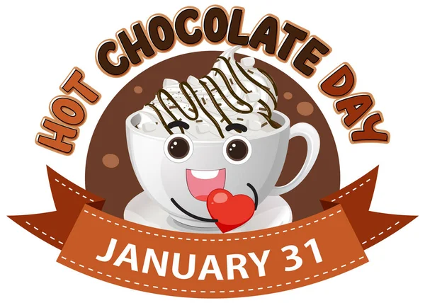 Hot Chocolate Day Banner Design Illustration — Stockový vektor