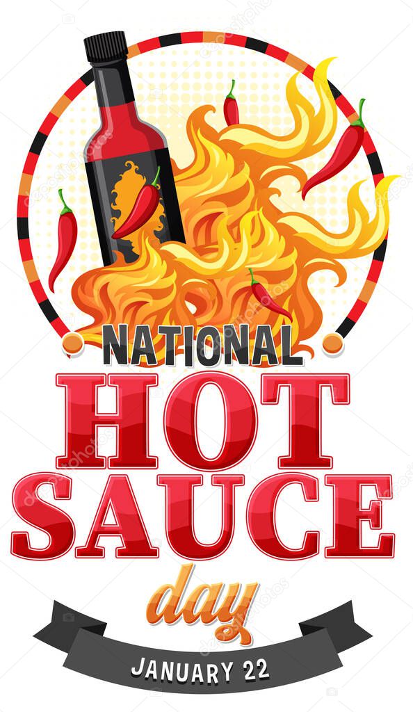 National Hot Sauce Day Banner Design illustration