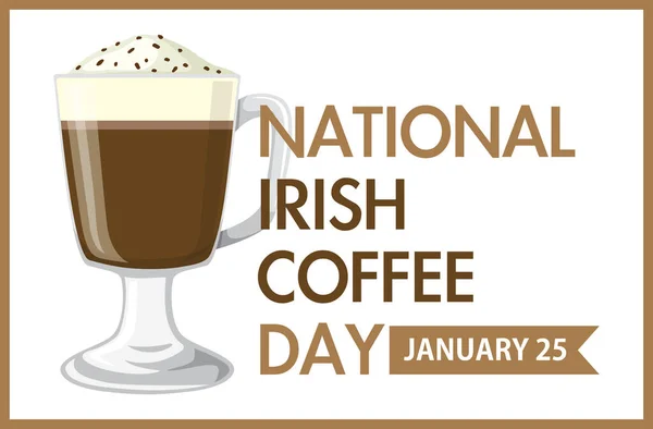National Irish Coffee Day Banner Design Illustration — Stockvektor