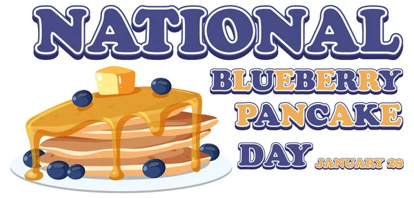 National Blueberry Pancake Day Design Illustration — Stock Vector