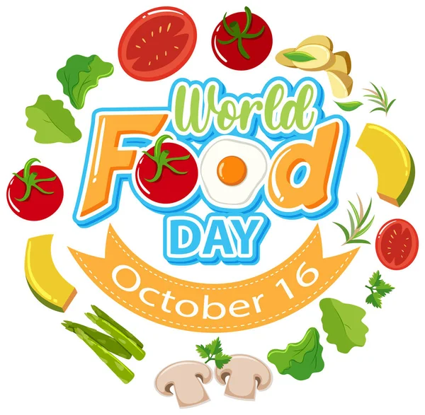 World Food Day Poster Design Illustration — Stock Vector