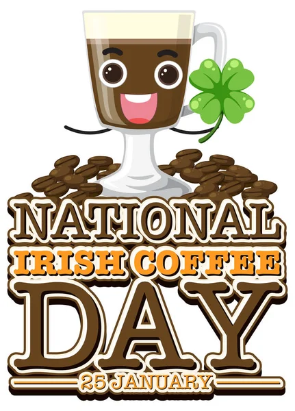 National Irish Coffee Day Banner Projekt Ilustracji — Wektor stockowy