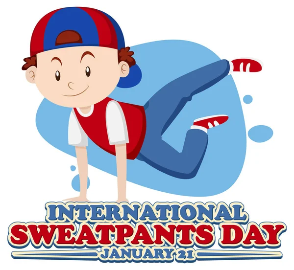International Sweatpants Day Banner Design Illustration — Stock Vector