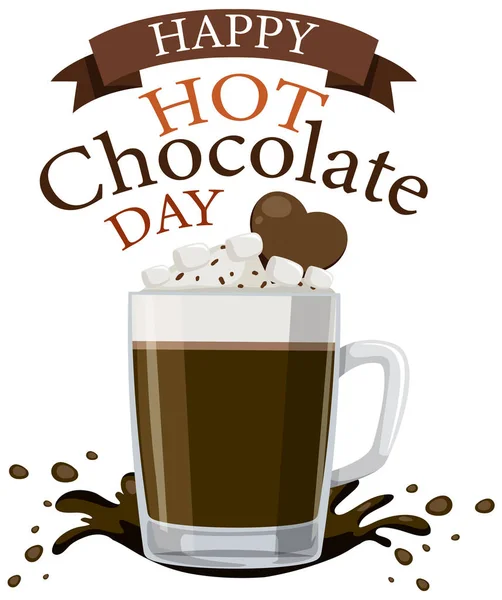 Hot Chocolate Day Banner Design Illustration — Stock vektor