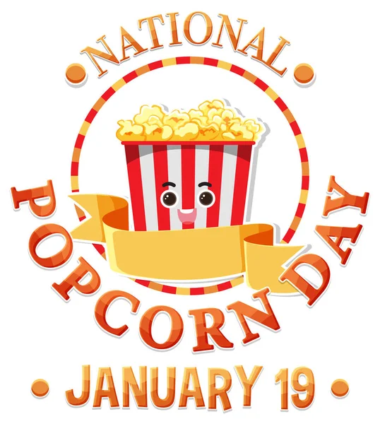 National Popcorn Day Banner Design Illustration — Stock Vector