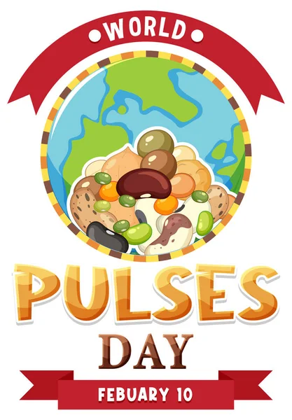 World Pulses Ημέρα Banner Σχεδιασμός Εικονογράφηση — Διανυσματικό Αρχείο