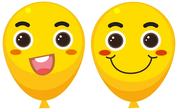 Κίτρινο Μπαλόνι Χαμόγελο Εικόνα Προσώπου — Διανυσματικό Αρχείο