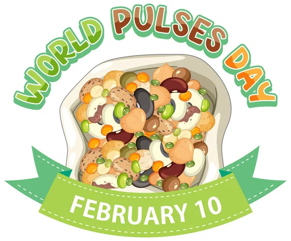 World Pulses Day Banner Design Illustration — Archivo Imágenes Vectoriales