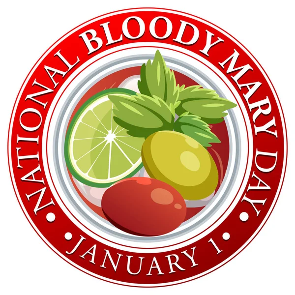 National Bloody Mary Day Icon Illustration — Stock Vector