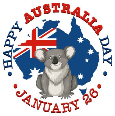 Happy Australia Day Banner Design illustration clipart