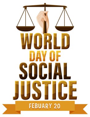 World day of social justice banner illustration