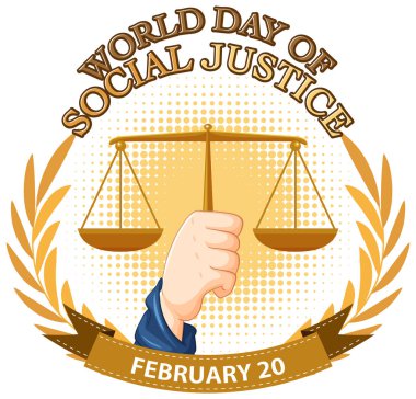 World day of social justice banner illustration
