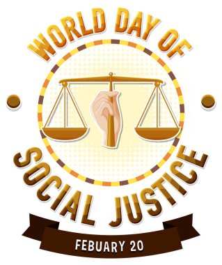 World day of social justice banner illustration