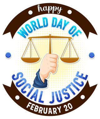 World day of social justice banner illustration