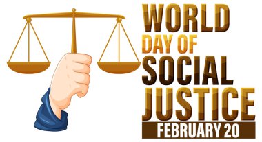 World day of social justice banner illustration