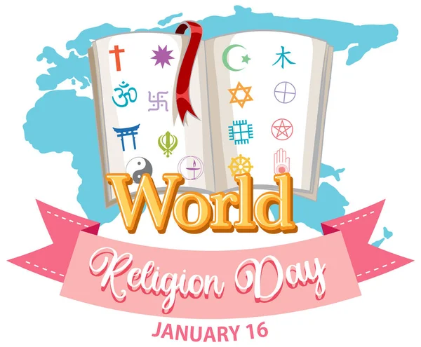 Ilustracja World Religion Day Banner Design — Wektor stockowy