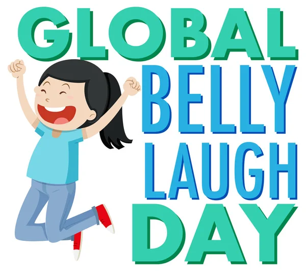 Global Belly Laugh Day Logo Banner Illustration — Stock Vector